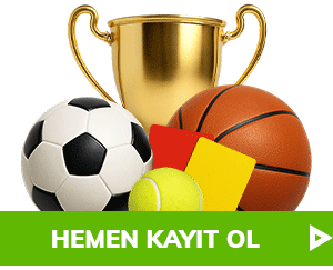 Kupa ve spor topları ile hızlı kayıt ol butonu